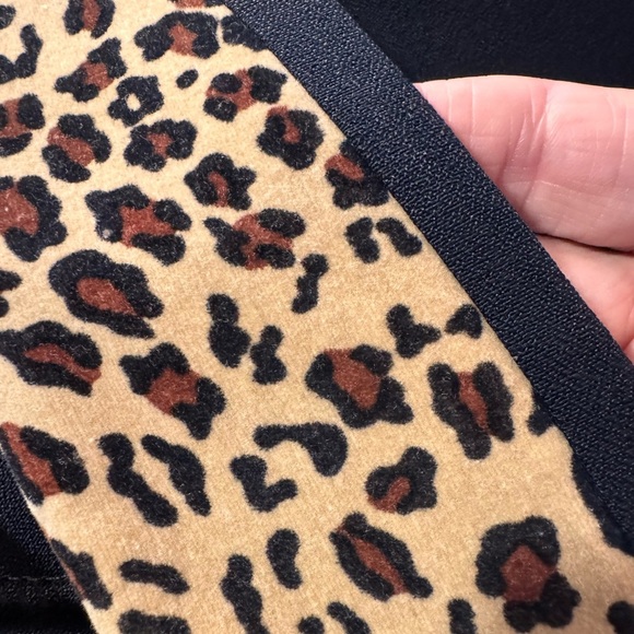 Danny & Nicole Black Front Button Dress with Leopard Print Buttons & Collar - Picture 2 of 7